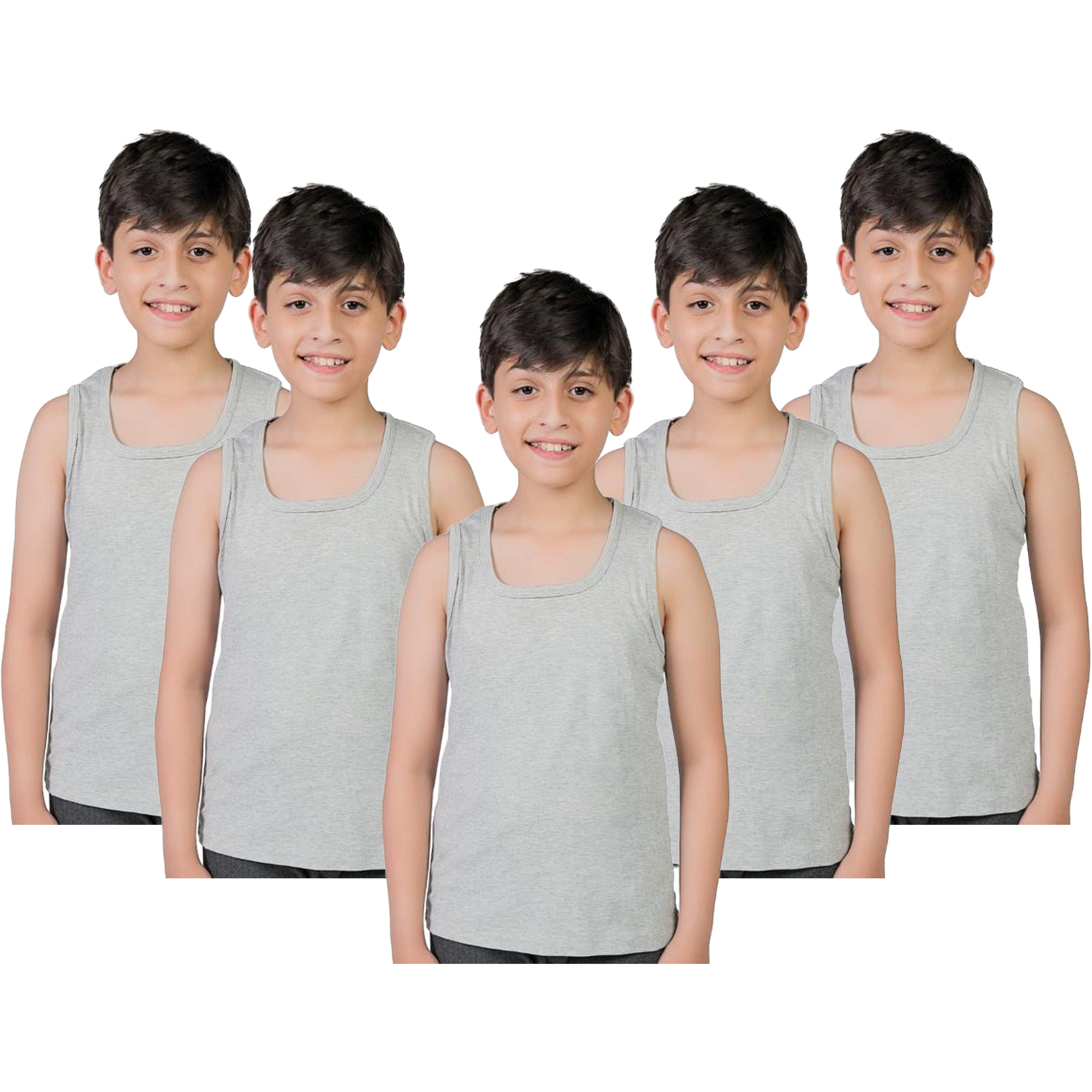 Boys/Girls Kids Tank Tops Sleeveless Vests Undershirts 3-13 Years (Pack of 5)