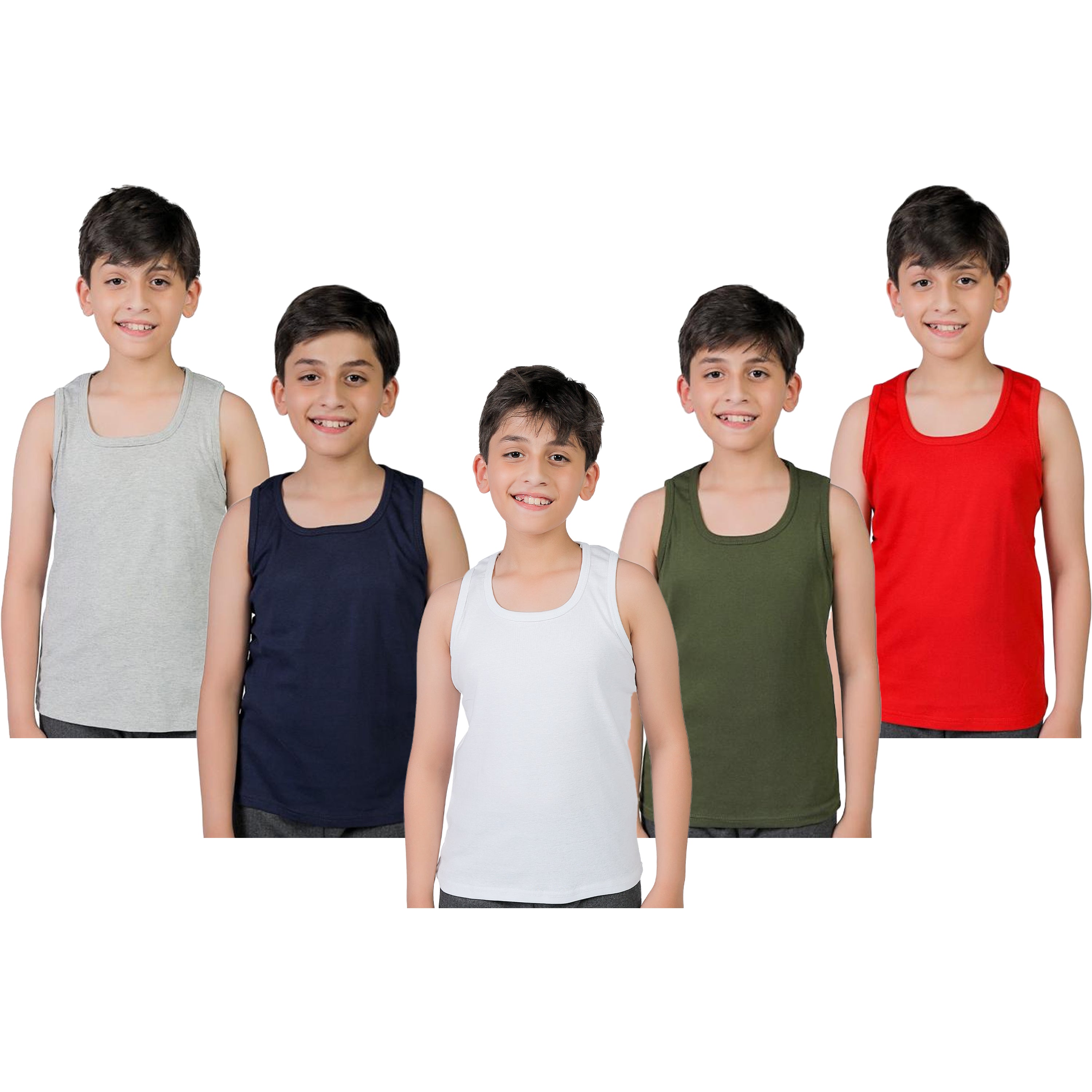 Boys/Girls Kids Tank Tops Sleeveless Vests Undershirts (Pack of 5)