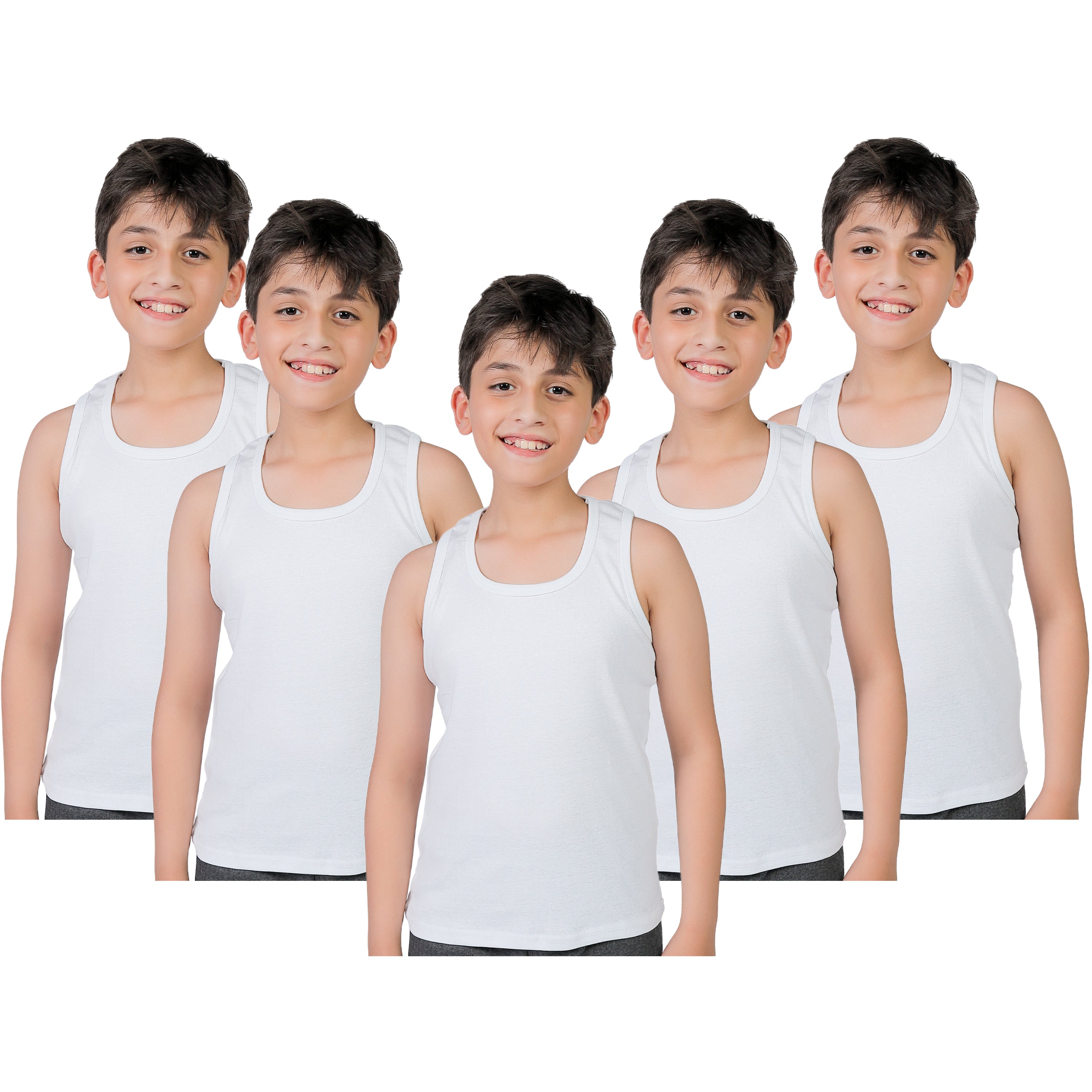 Boys/Girls Kids Tank Tops Sleeveless Vests Undershirts 3-13 Years (Pack of 5)