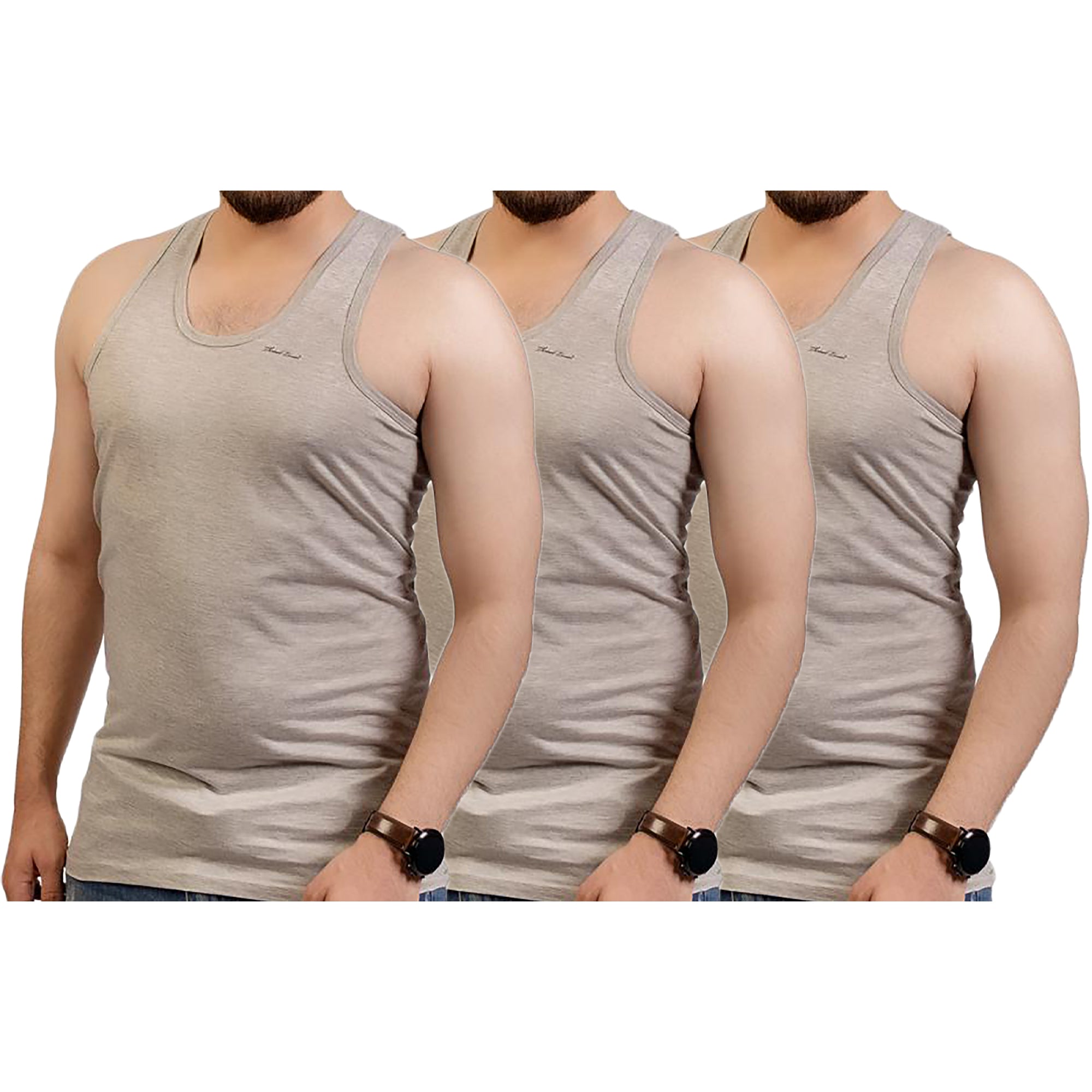 Men Thread Linen Muscle fit vest Pack of 3