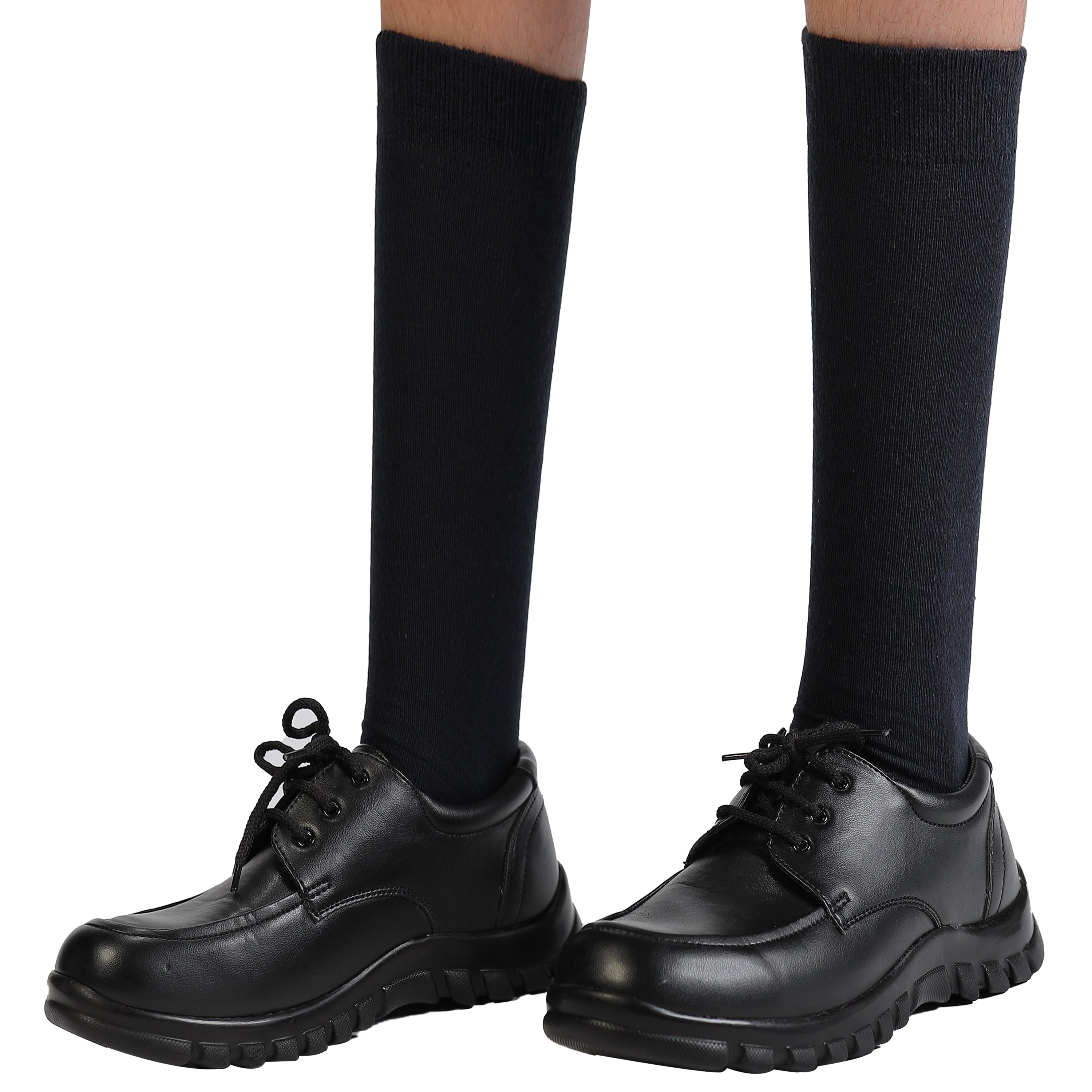 Kids Socks Cotton Knee High Plain Socks (Pack 3 Pairs)