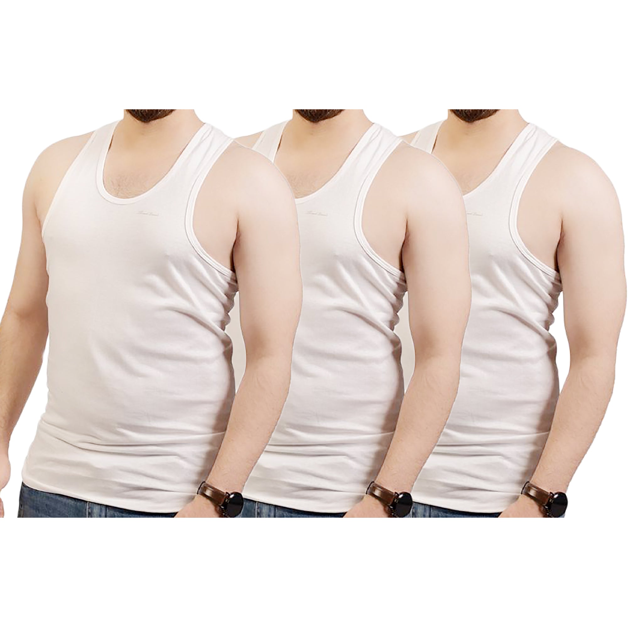 Men Thread Linen Muscle fit vest Pack of 3